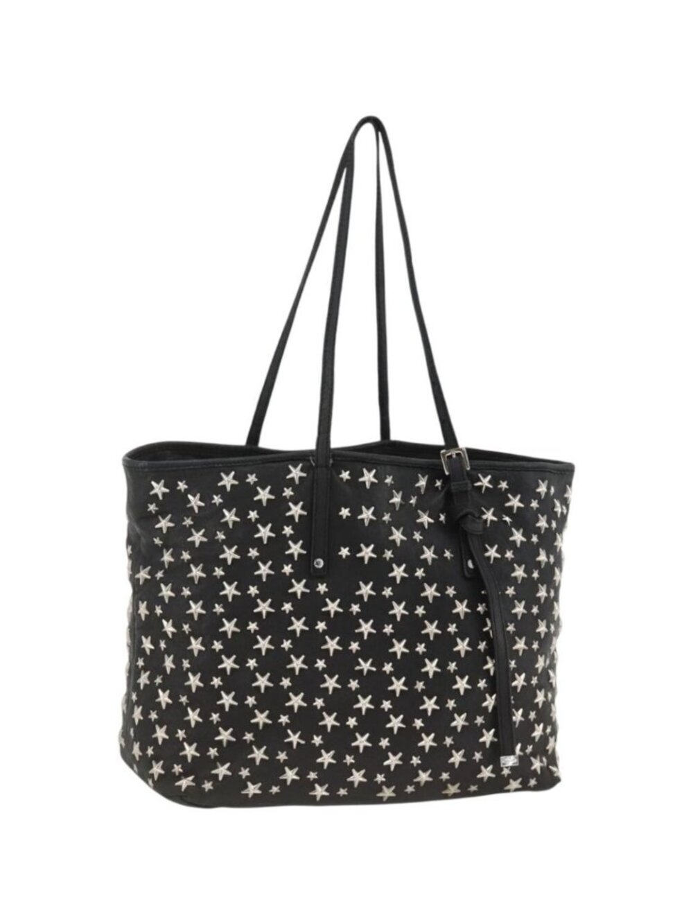 Jimmy Choo Tote Bag Leather Black Silver